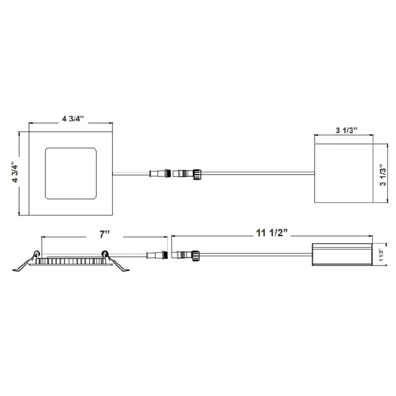 Westgate SSL4 4" LED Square Ultra Slim Recessed Light, CCT Selectable