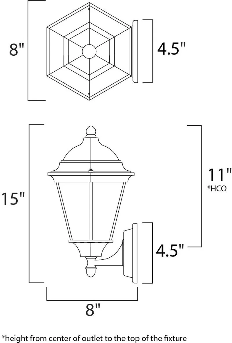 Westlake 8" Upright Outdoor Wall Mount