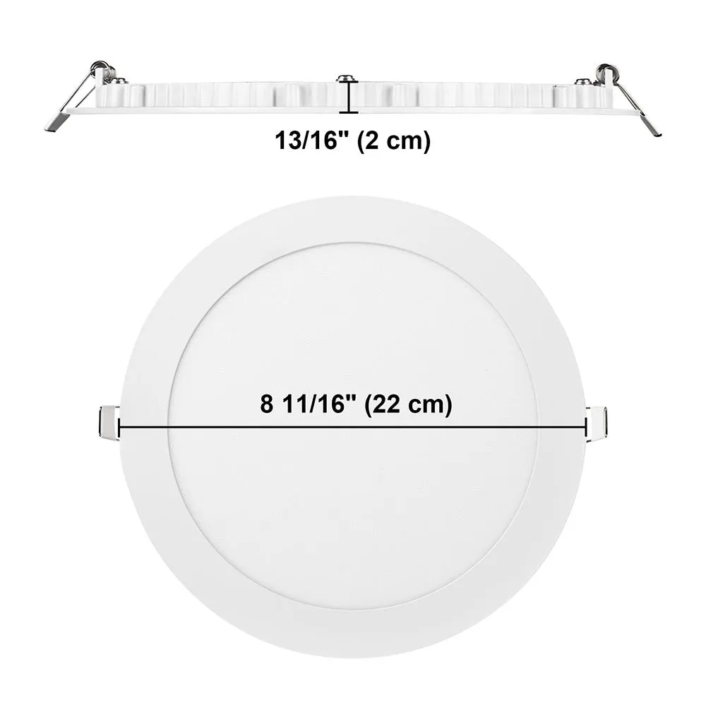 Yescom LED Recessed Ceiling Light 18W Dimmable White 6ct/Pack